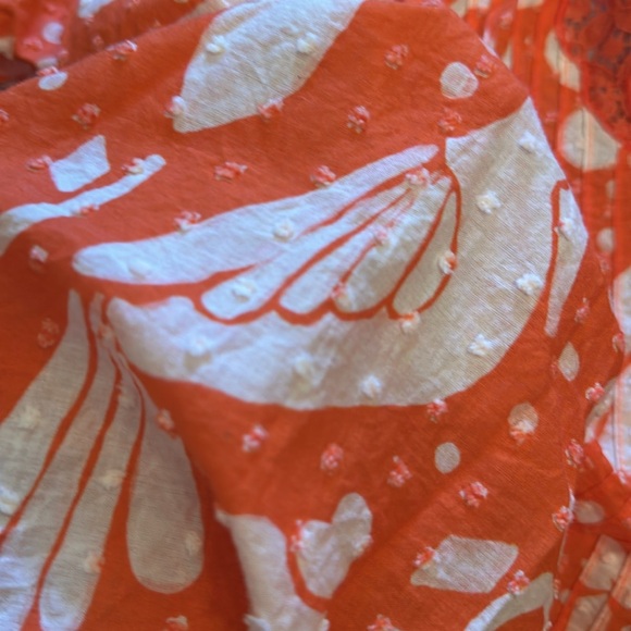 Neon Jungle Blouse Farm Rio LARGE EUC worn X 1 tropical flowy boho - Picture 5 of 7